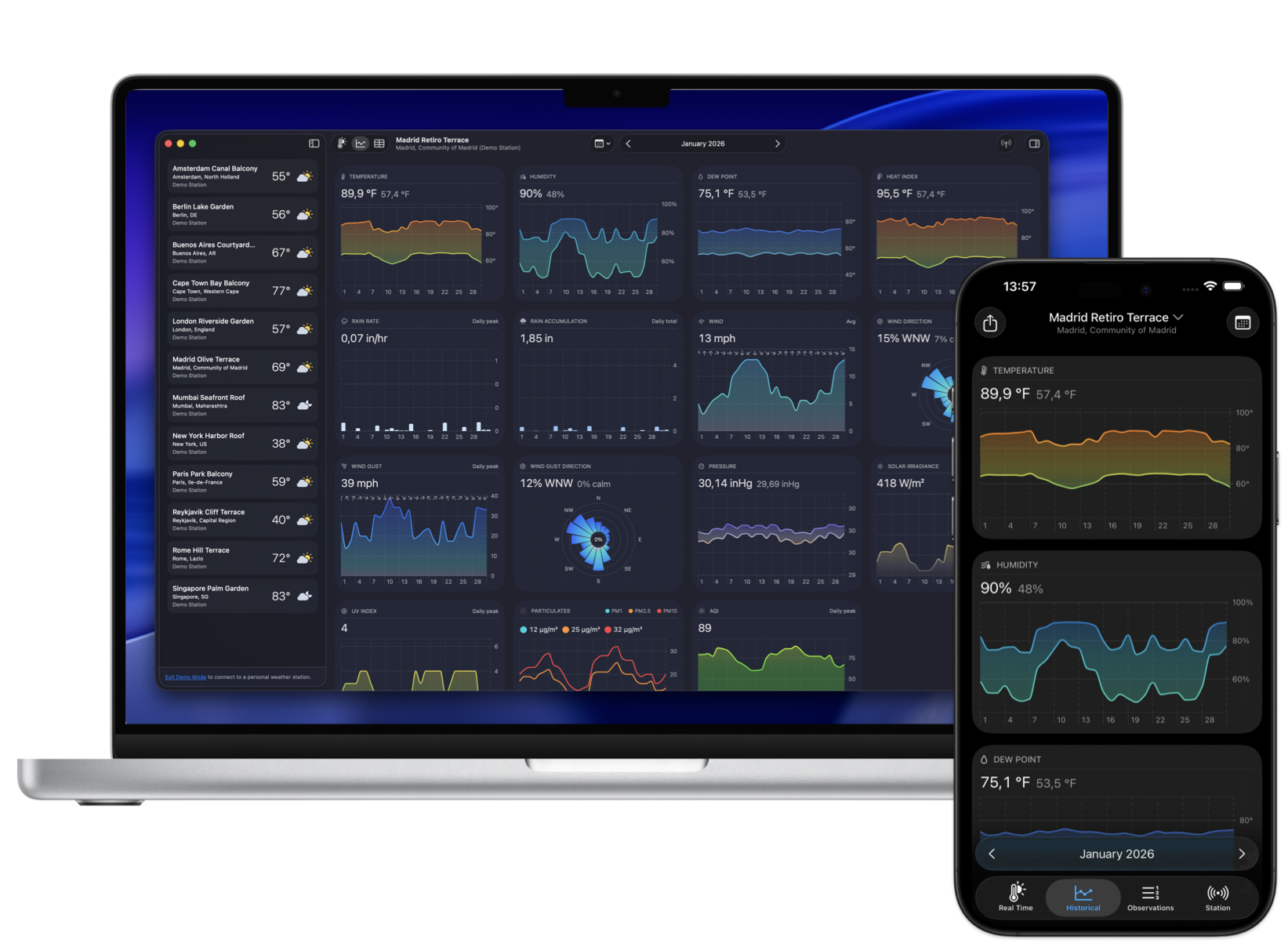 Weather Fusion historical view screenshot